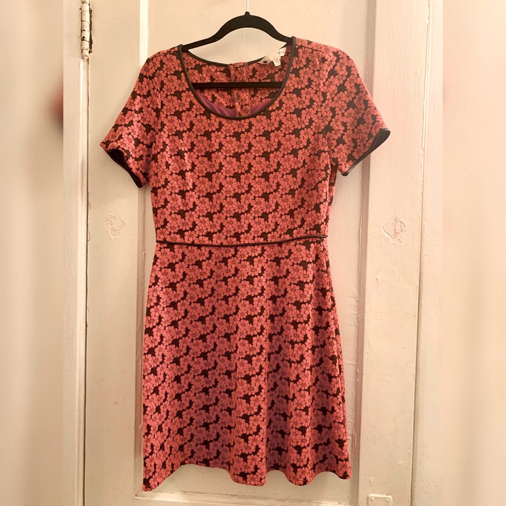 Red floral skater dress